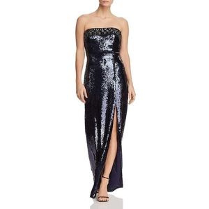 NWT Aidan Mattox navy sequined prom dress